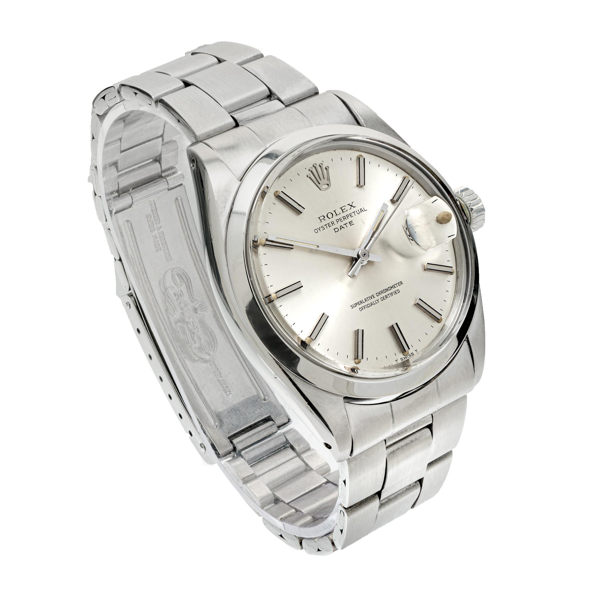 Women's Rolex Oyster Date Stainless Steel Silver Wristwatch 