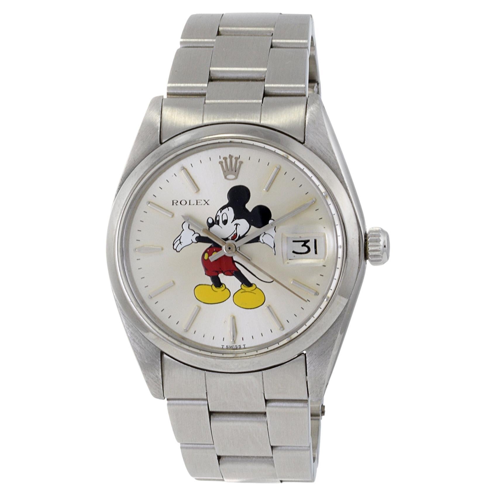 Rolex Oyster Date with Custom Mickey Mouse Dial Reference 6694 For Sale