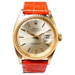 Rolex Oyster Datejust Oro giallo 14 carati 1601 Quadrante argento Orologio automatico, 1976
