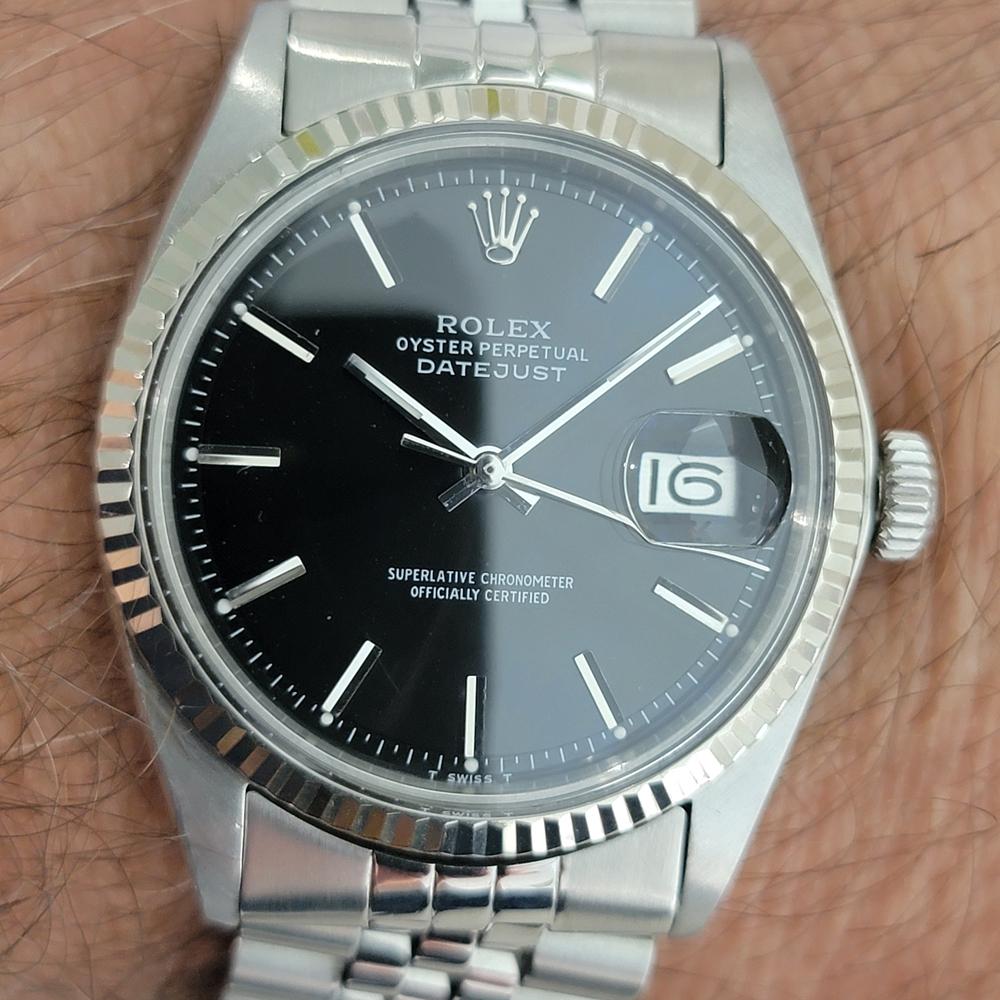 Rolex Oyster Datejust 1601 36mm 18k Gold SS 1970s Herren Vintage Automatik RA622 im Angebot 11