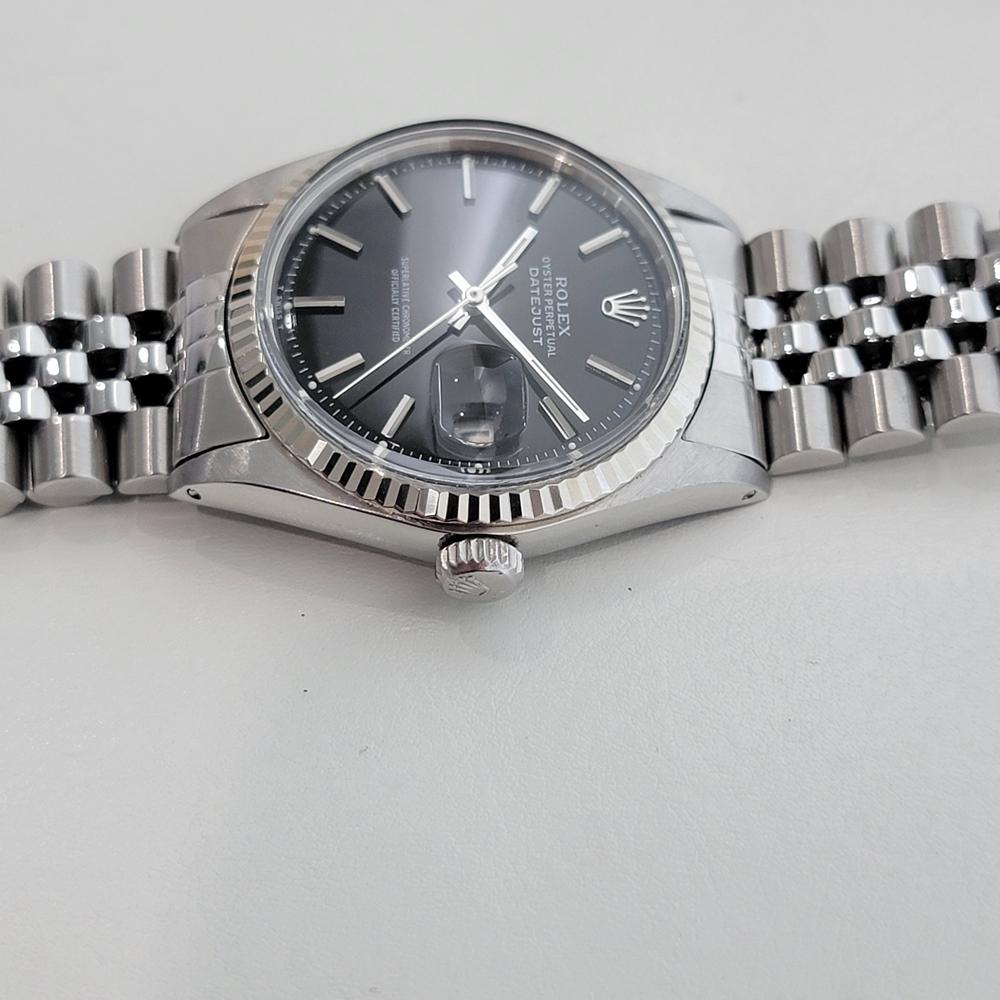Rolex Oyster Datejust 1601 36mm 18k Gold SS 1970s Herren Vintage Automatik RA622 im Angebot 2