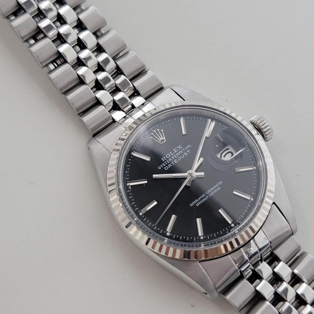 Rolex Oyster Datejust 1601 36mm 18k Gold SS 1970s Herren Vintage Automatik RA622 im Angebot 4