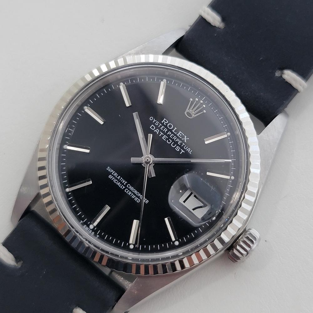 De los hombres Rolex Oyster Datejust 1601 36mm Oro 18k SS Años 70 Hombre Vintage Automático RA622B en venta
