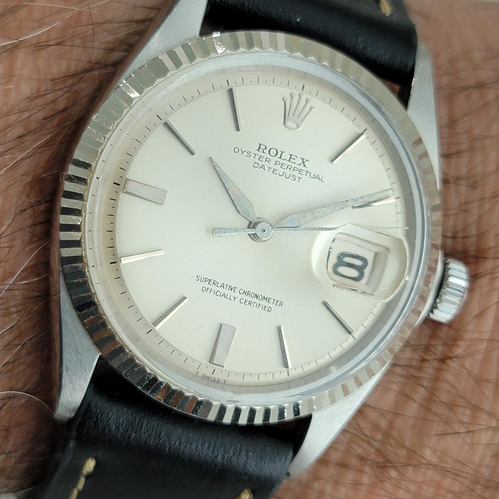 Rolex Oyster Datejust 1601 36mm Oro 18k SS Hombre 1960 Vintage Automático RA619 en venta 9