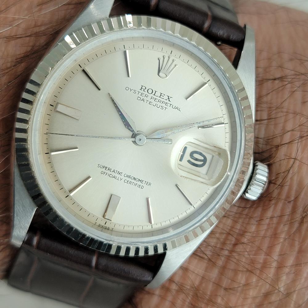 Rolex Oyster Datejust 1601 36mm Oro 18k SS Hombre 1960 Vintage Automático RA619B en venta 9