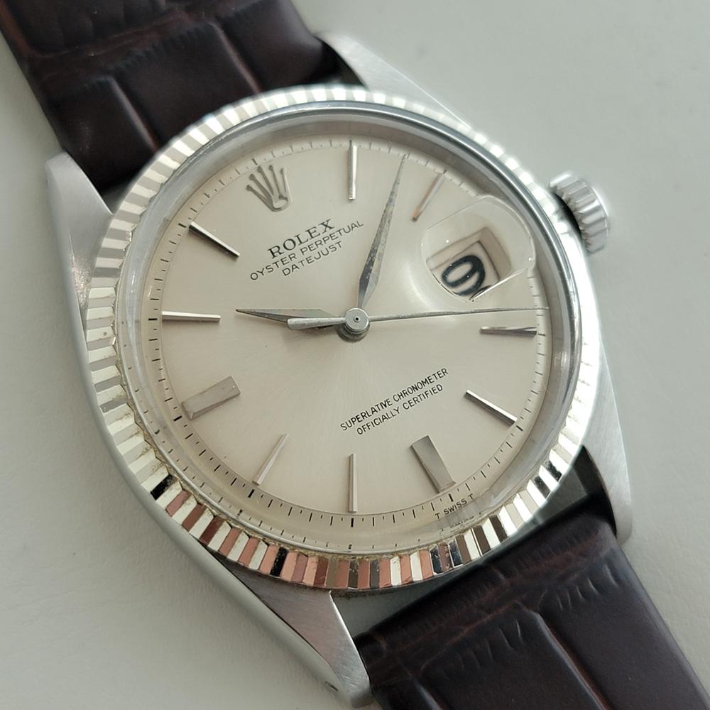 Rolex Oyster Datejust 1601 36mm Oro 18k SS Hombre 1960 Vintage Automático RA619B en Excelente estado para la venta en Beverly Hills, CA