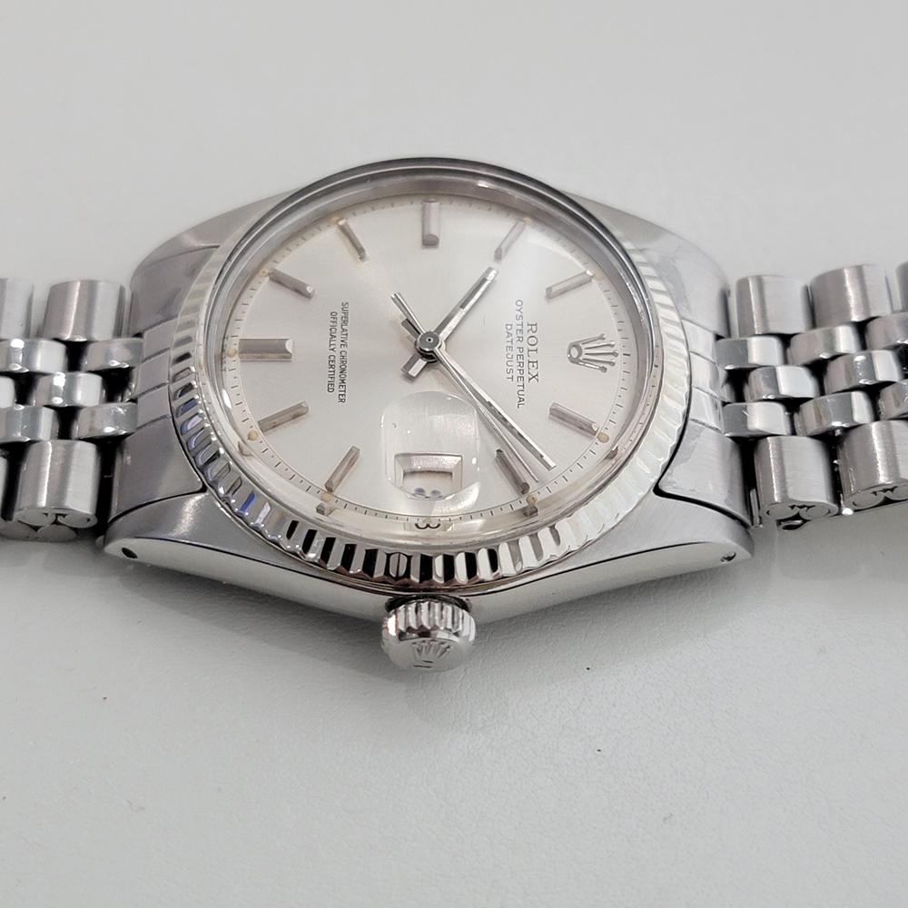 Rolex Oyster Datejust 1601 36mm 18k Gold SS Mens 1970s Automatic Original RA595 en vente 1