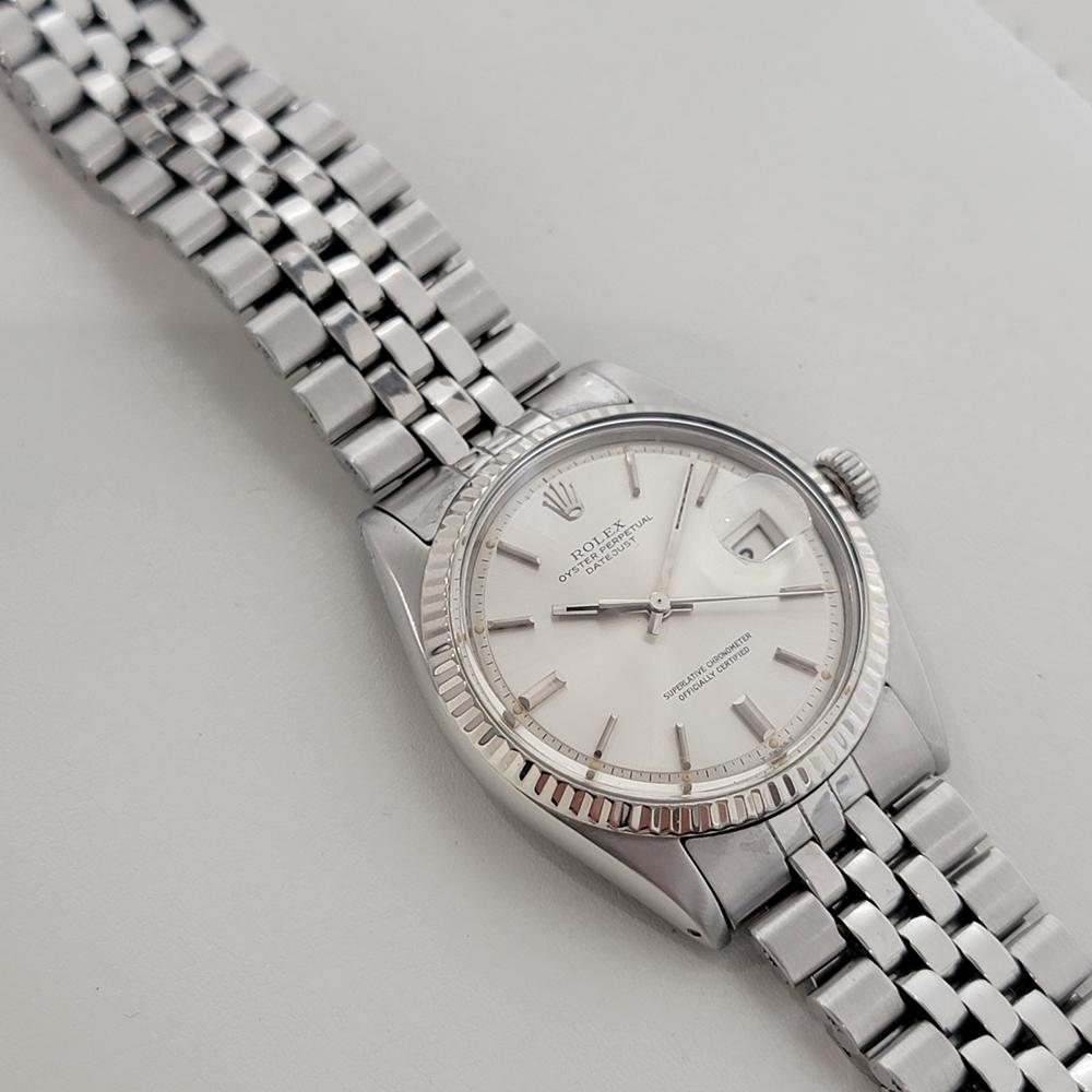 Rolex Oyster Datejust 1601 36mm 18k Gold SS Mens 1970s Automatic Original RA595 en vente 2