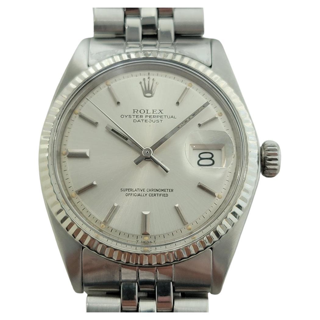 Rolex Oyster Datejust 1601 36mm 18k Gold SS Mens 1970s Automatic Original RA595 en vente