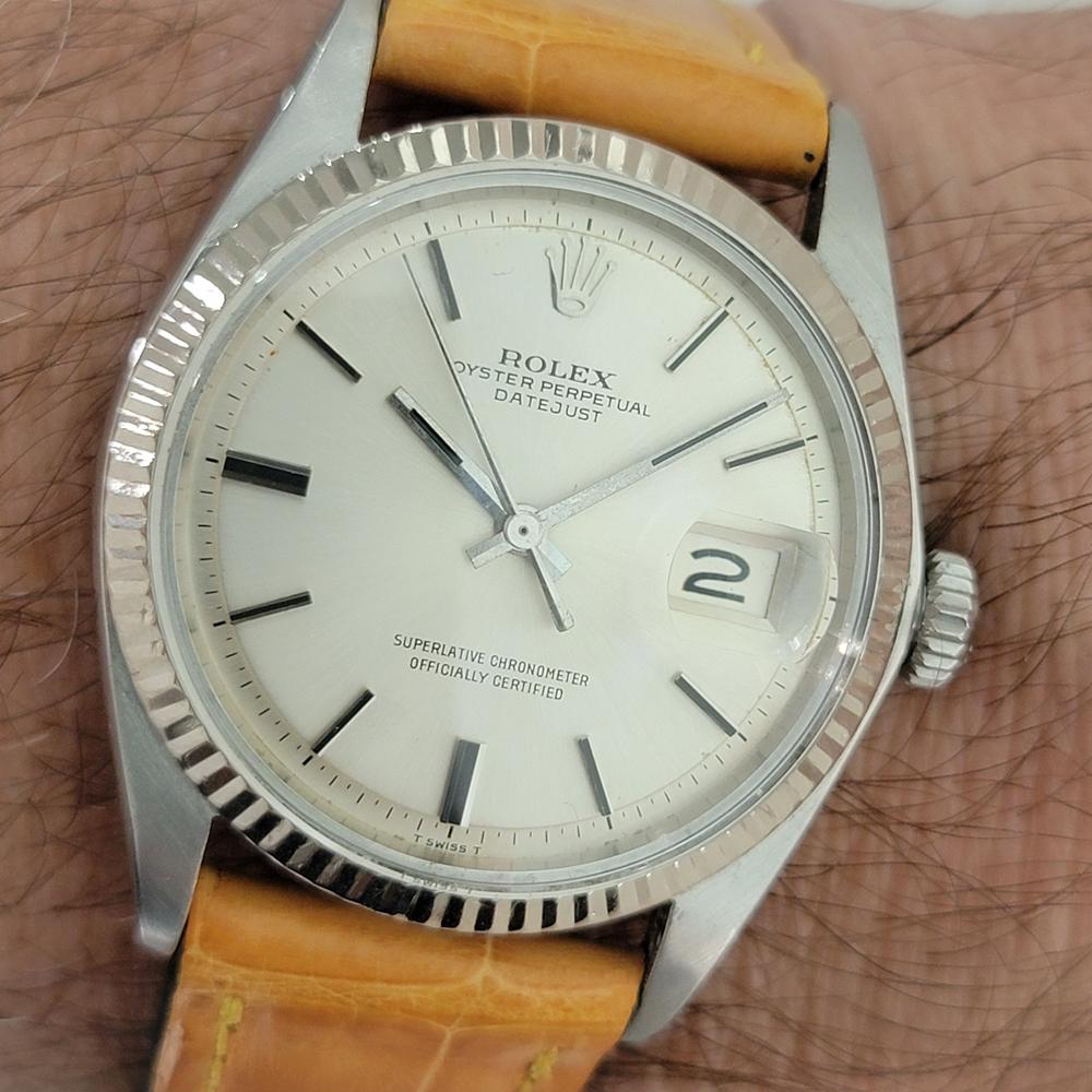 Rolex Oyster Datejust 1601 36mm 18k Gold SS Mens Automatic 1960s Vintage RA560B For Sale 9