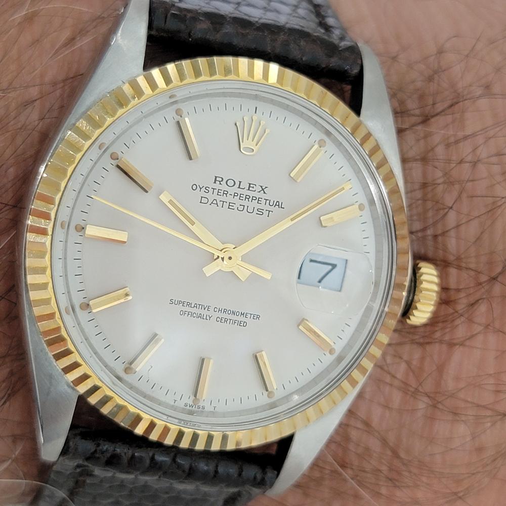 Rolex Oyster Datejust 1601 36mm 18k Gold SS Mens Automatic 1960s Vintage RA560B en vente 9
