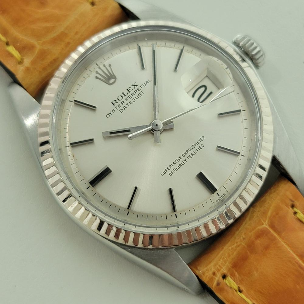 Rolex Oyster Datejust 1601 36mm 18k Gold SS Mens Automatic 1960s Vintage RA560B In Excellent Condition For Sale In Beverly Hills, CA