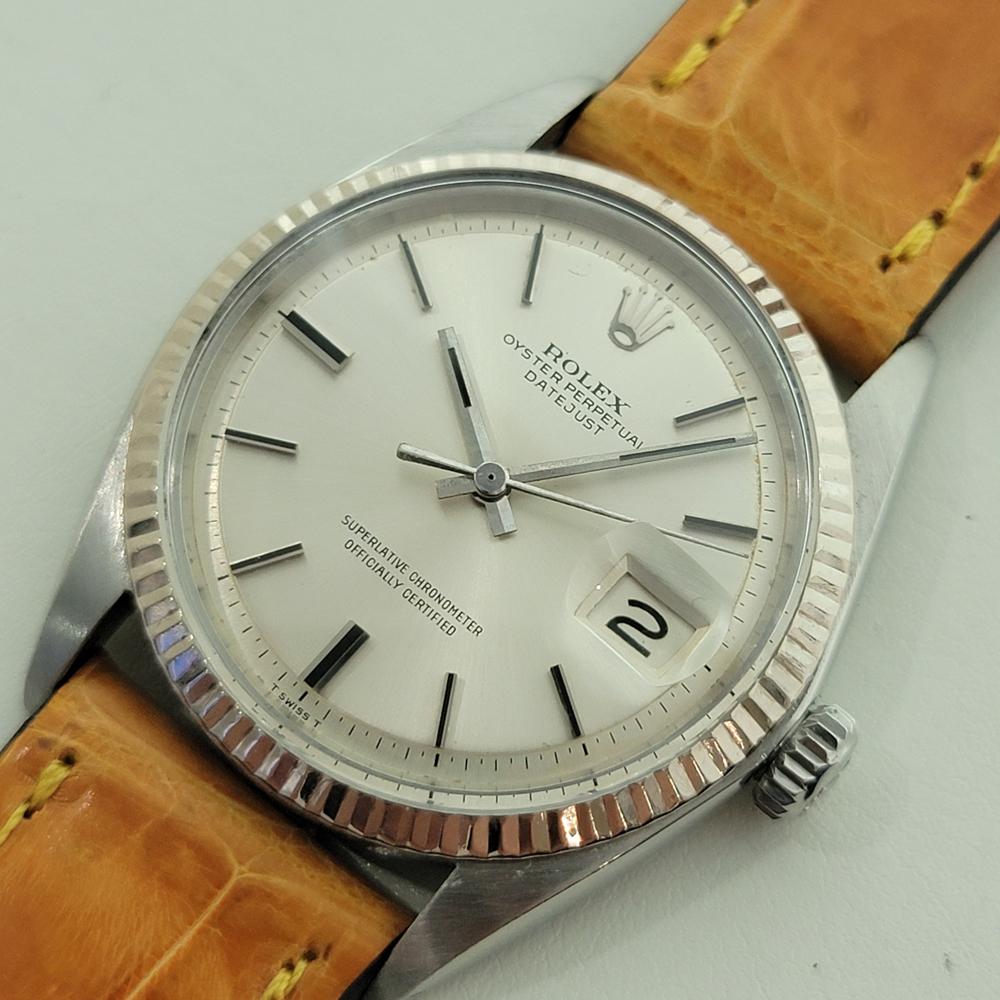 Men's Rolex Oyster Datejust 1601 36mm 18k Gold SS Mens Automatic 1960s Vintage RA560B For Sale