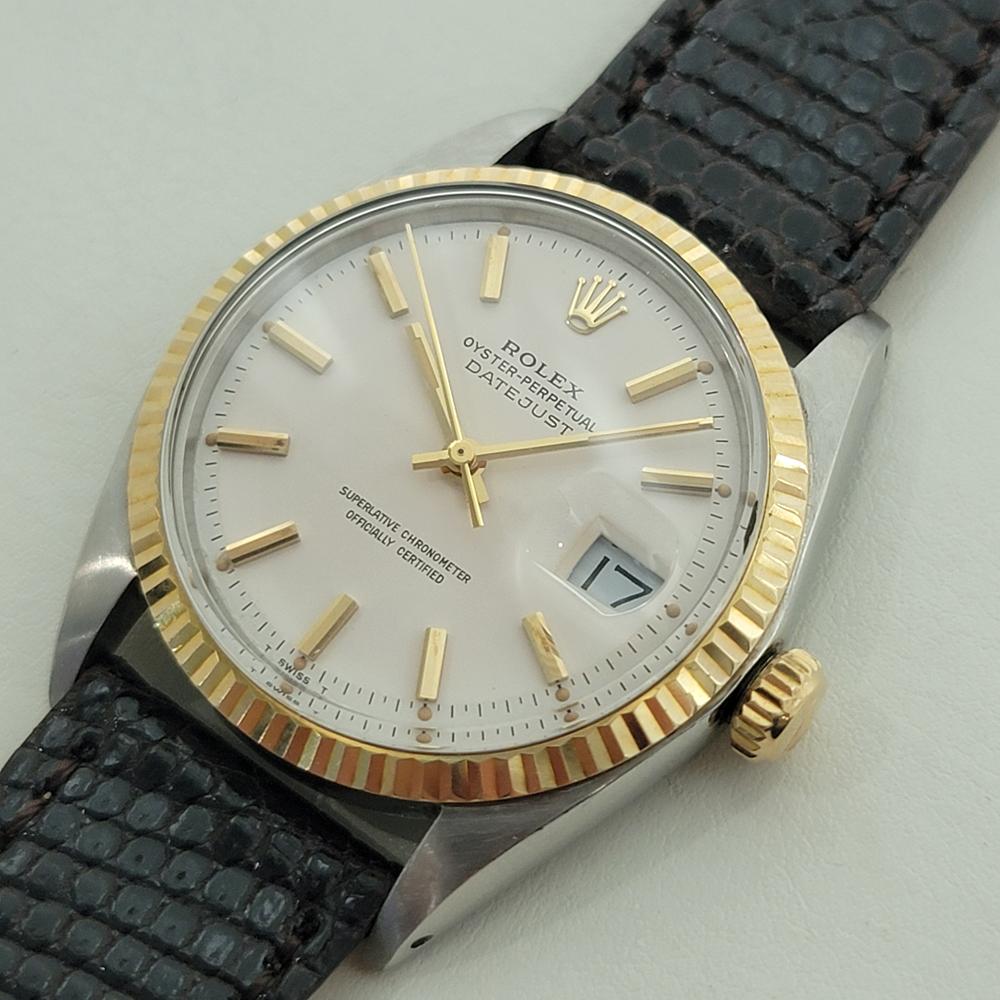 Rolex Oyster Datejust 1601 36mm 18k Gold SS Mens Automatic 1960s Vintage RA560B Pour hommes en vente
