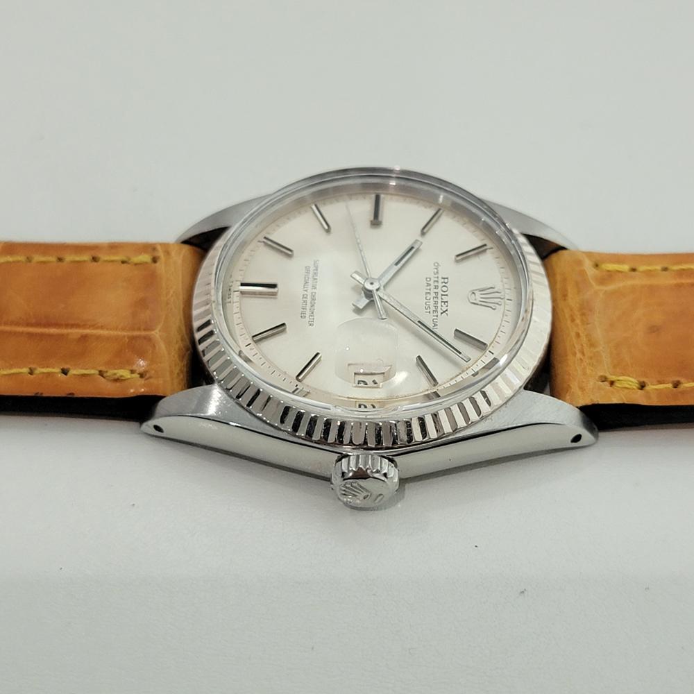 Rolex Oyster Datejust 1601 36mm 18k Gold SS Mens Automatic 1960s Vintage RA560B For Sale 1