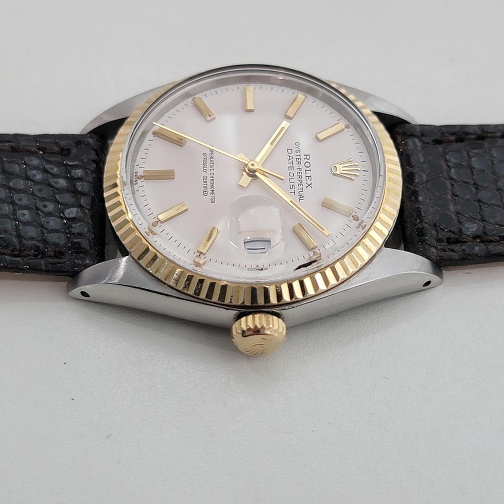 Rolex Oyster Datejust 1601 36mm 18k Gold SS Mens Automatic 1960s Vintage RA560B en vente 1