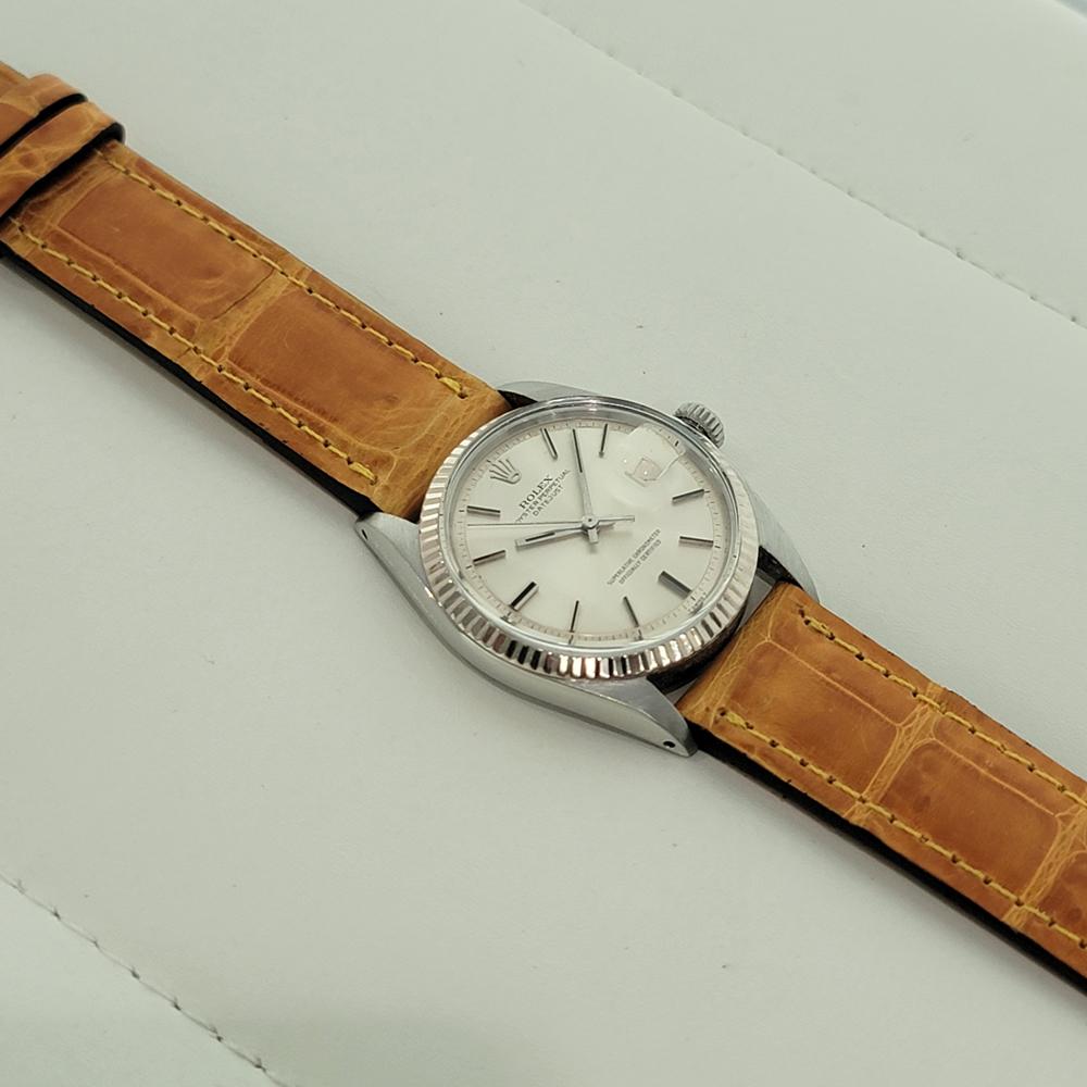 Rolex Oyster Datejust 1601 36mm 18k Gold SS Mens Automatic 1960s Vintage RA560B For Sale 3