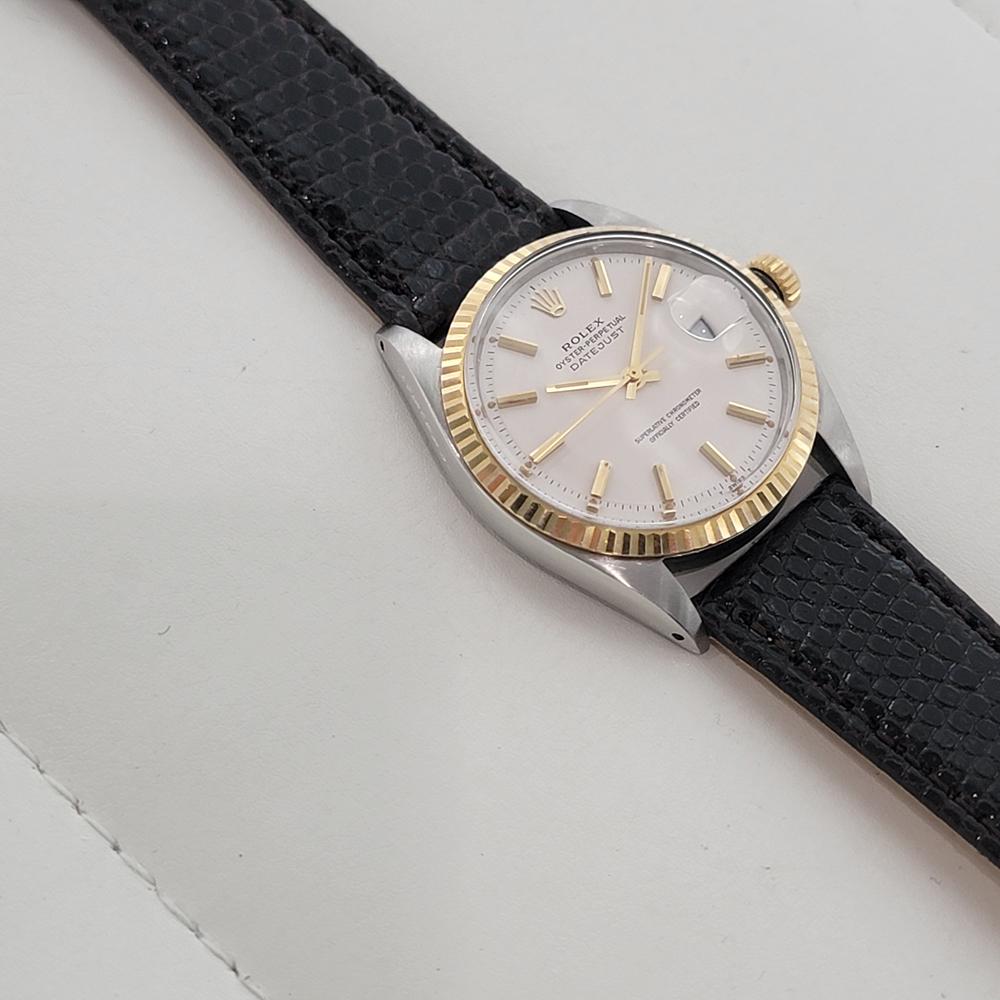 Rolex Oyster Datejust 1601 36mm 18k Gold SS Mens Automatic 1960s Vintage RA560B en vente 3