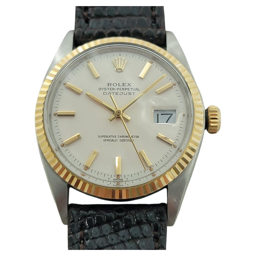 Rolex Oyster Datejust 1601 36mm 18k Gold SS Mens Automatic 1960s Vintage RA560B