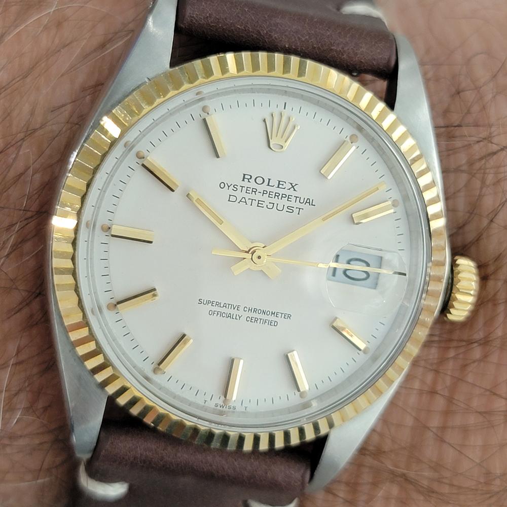 Rolex Oyster Datejust 1601 36mm 18k Gold SS Mens Automatic 1960s Vintage RA593B For Sale 9