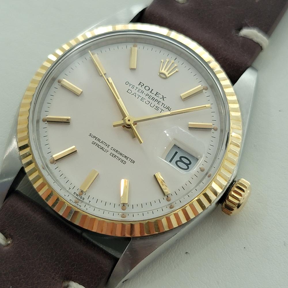 Men's Rolex Oyster Datejust 1601 36mm 18k Gold SS Mens Automatic 1960s Vintage RA593B For Sale