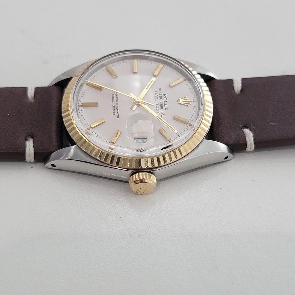 Rolex Oyster Datejust 1601 36mm 18k Gold SS Mens Automatic 1960s Vintage RA593B For Sale 1