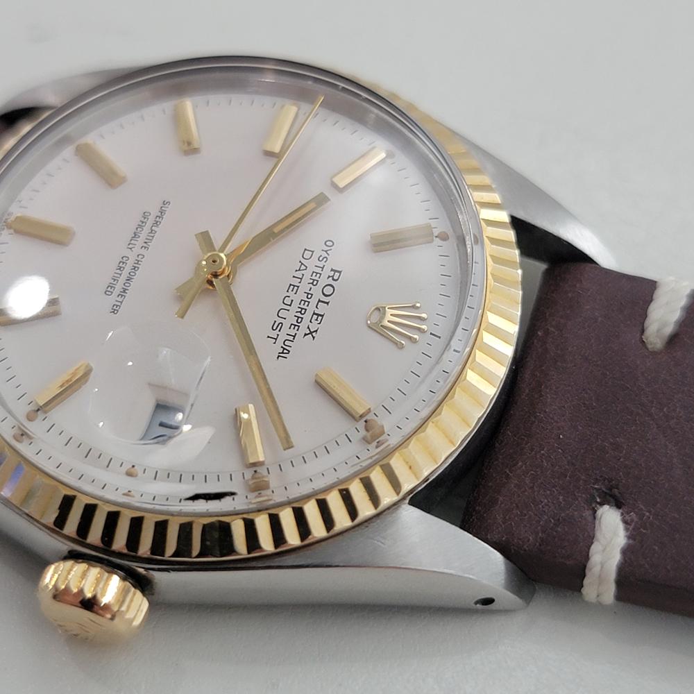 Rolex Oyster Datejust 1601 36mm 18k Gold SS Mens Automatic 1960s Vintage RA593B For Sale 2