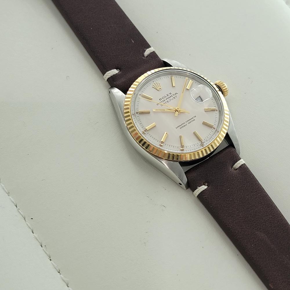 Rolex Oyster Datejust 1601 36mm 18k Gold SS Mens Automatic 1960s Vintage RA593B For Sale 3