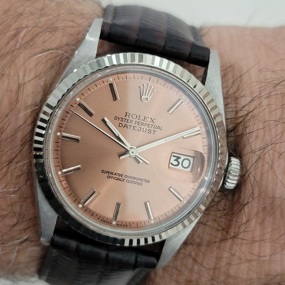 Rolex Oyster Datejust 1601 36mm 18k Gold SS Mens Automatic 1970s Vintage RA559 For Sale 9