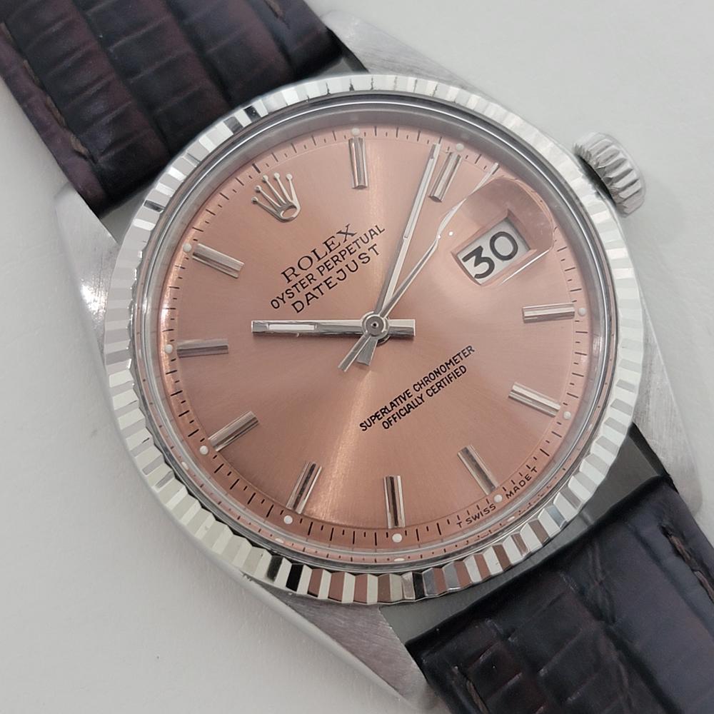Rolex Oyster Datejust 1601 36mm 18k Gold SS Mens Automatic 1970s Vintage RA559 In Excellent Condition For Sale In Beverly Hills, CA