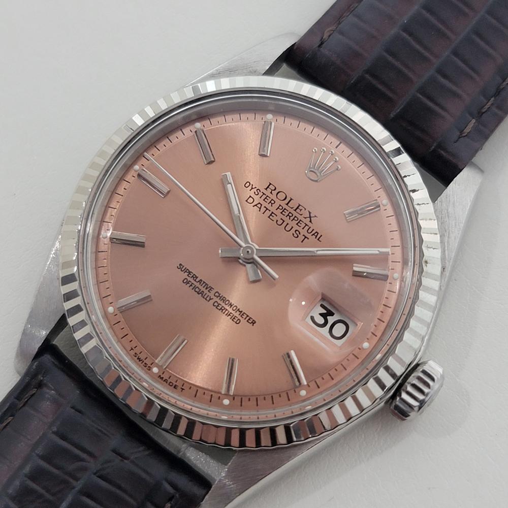 Men's Rolex Oyster Datejust 1601 36mm 18k Gold SS Mens Automatic 1970s Vintage RA559 For Sale