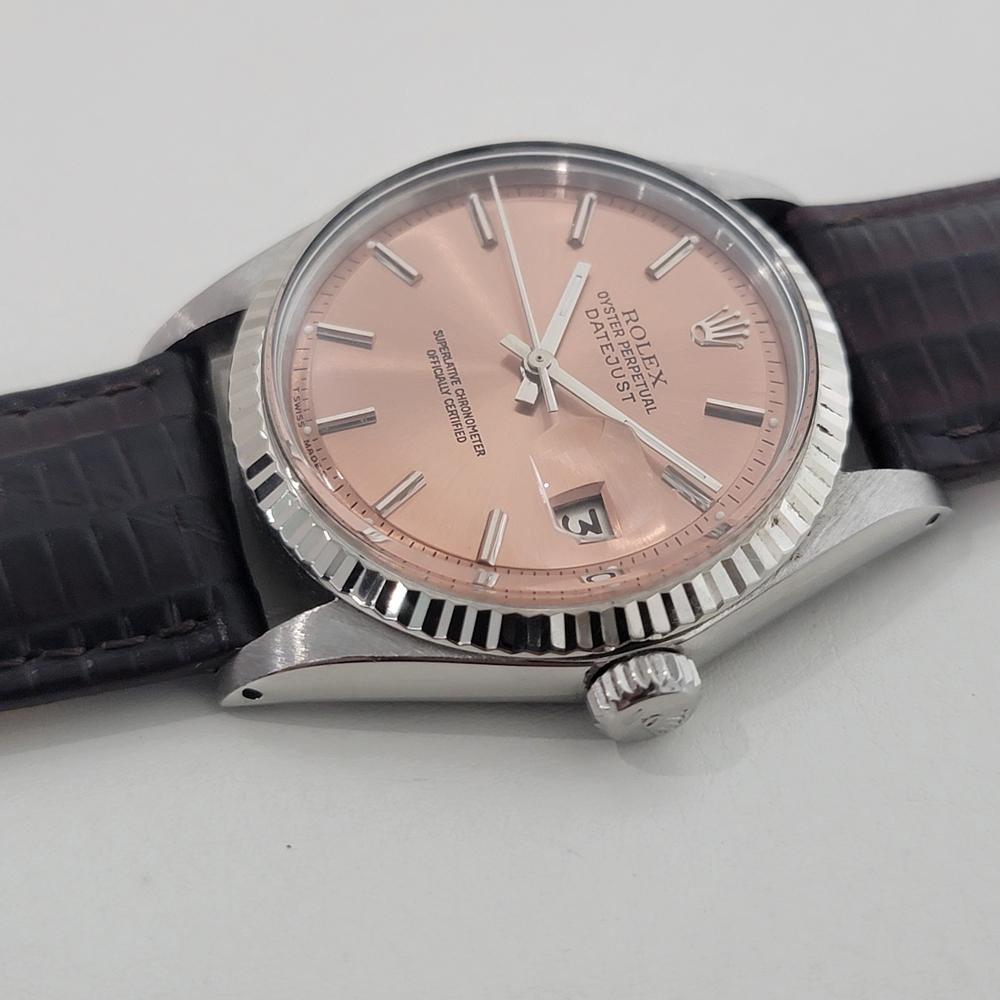 Rolex Oyster Datejust 1601 36mm 18k Gold SS Mens Automatic 1970s Vintage RA559 For Sale 1