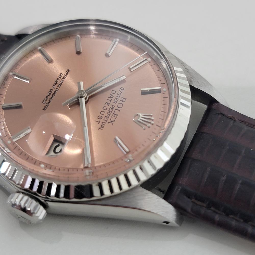 Rolex Oyster Datejust 1601 36mm 18k Gold SS Mens Automatic 1970s Vintage RA559 For Sale 2