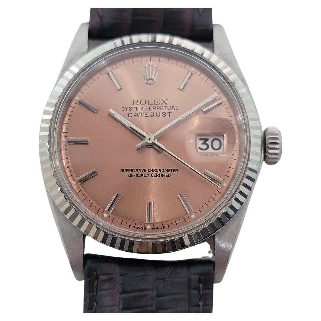 Rolex Oyster Datejust 1601 36mm 18k Gold SS Mens Automatic 1970s Vintage RA559 For Sale
