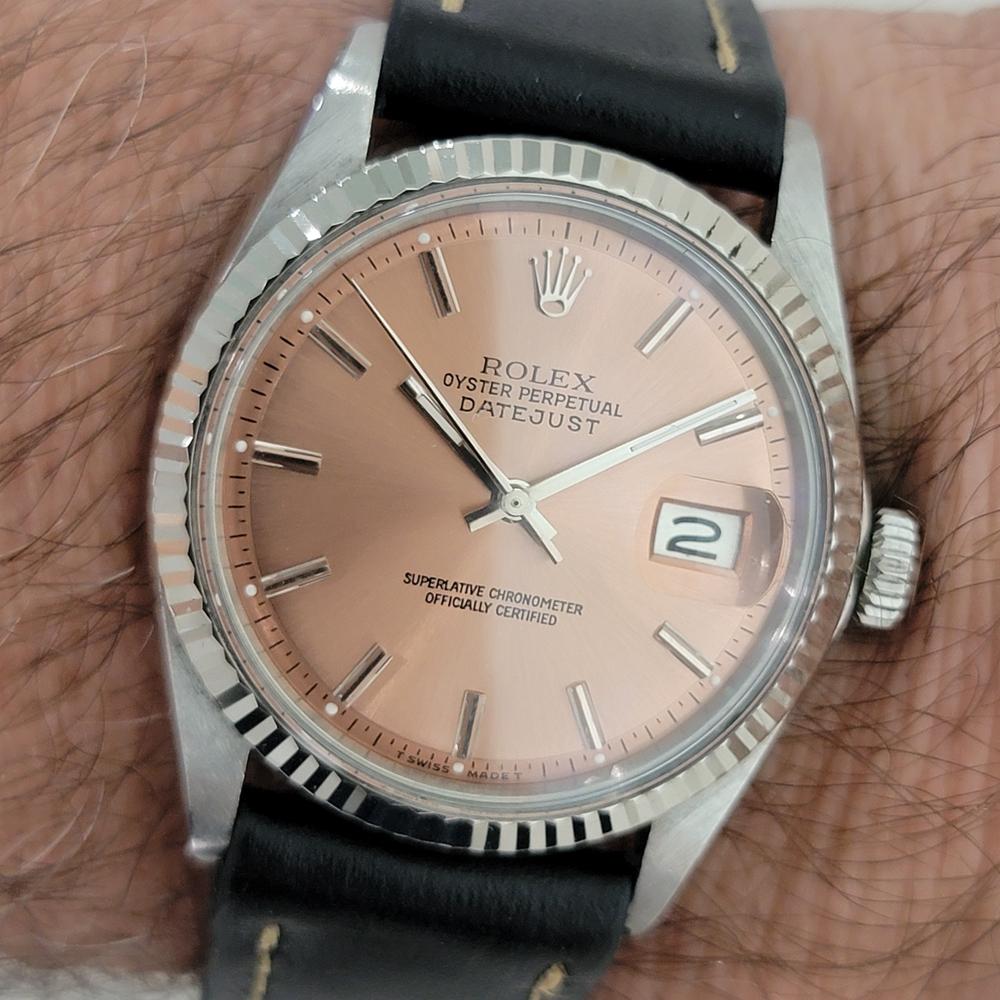 Rolex Oyster Datejust 1601 36mm 18k Gold SS Mens Automatic 1970s Vintage RA559B For Sale 9
