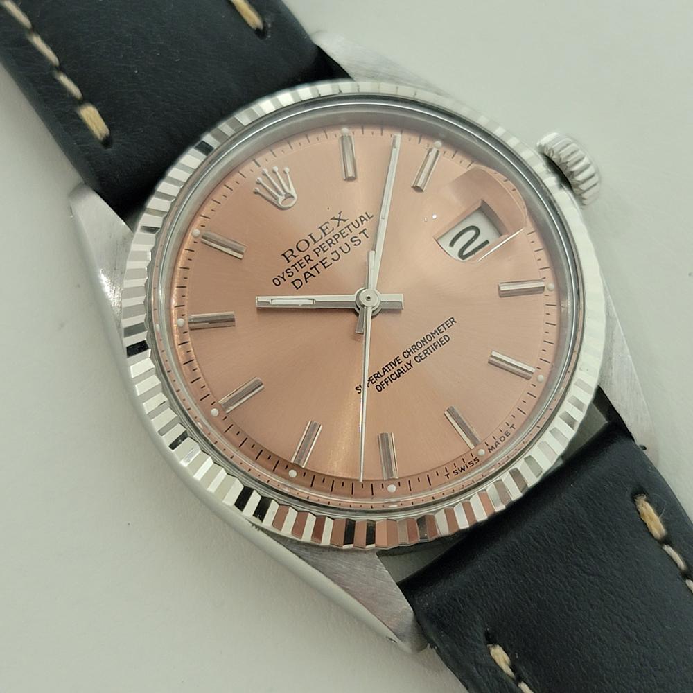 Rolex Oyster Datejust 1601 36mm 18k Gold SS Mens Automatic 1970s Vintage RA559B In Excellent Condition For Sale In Beverly Hills, CA