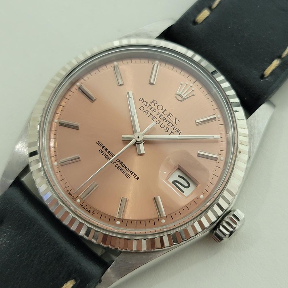 Men's Rolex Oyster Datejust 1601 36mm 18k Gold SS Mens Automatic 1970s Vintage RA559B For Sale
