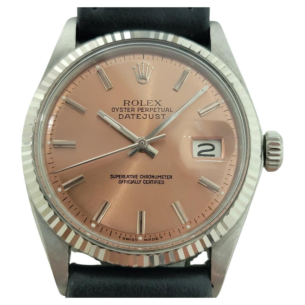 Rolex Oyster Datejust 1601 36mm 18k Gold SS Mens Automatic 1970s Vintage RA559B For Sale