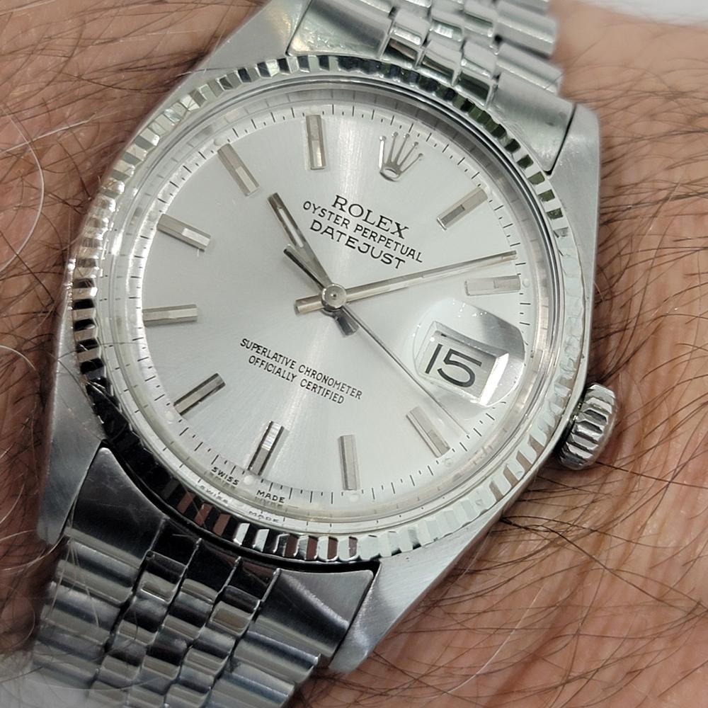 Rolex Oyster Datejust 1601 36mm 18k W Gold SS 1960s Herren Vintage Automatik RA621 im Angebot 11