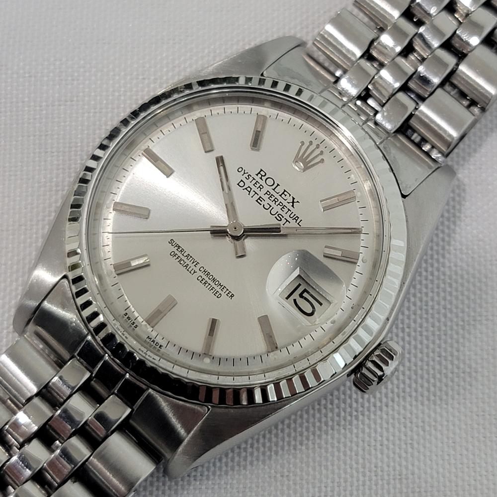 Rolex Oyster Datejust 1601 36mm 18k W Gold SS 1960s Herren Vintage Automatik RA621 im Angebot 1