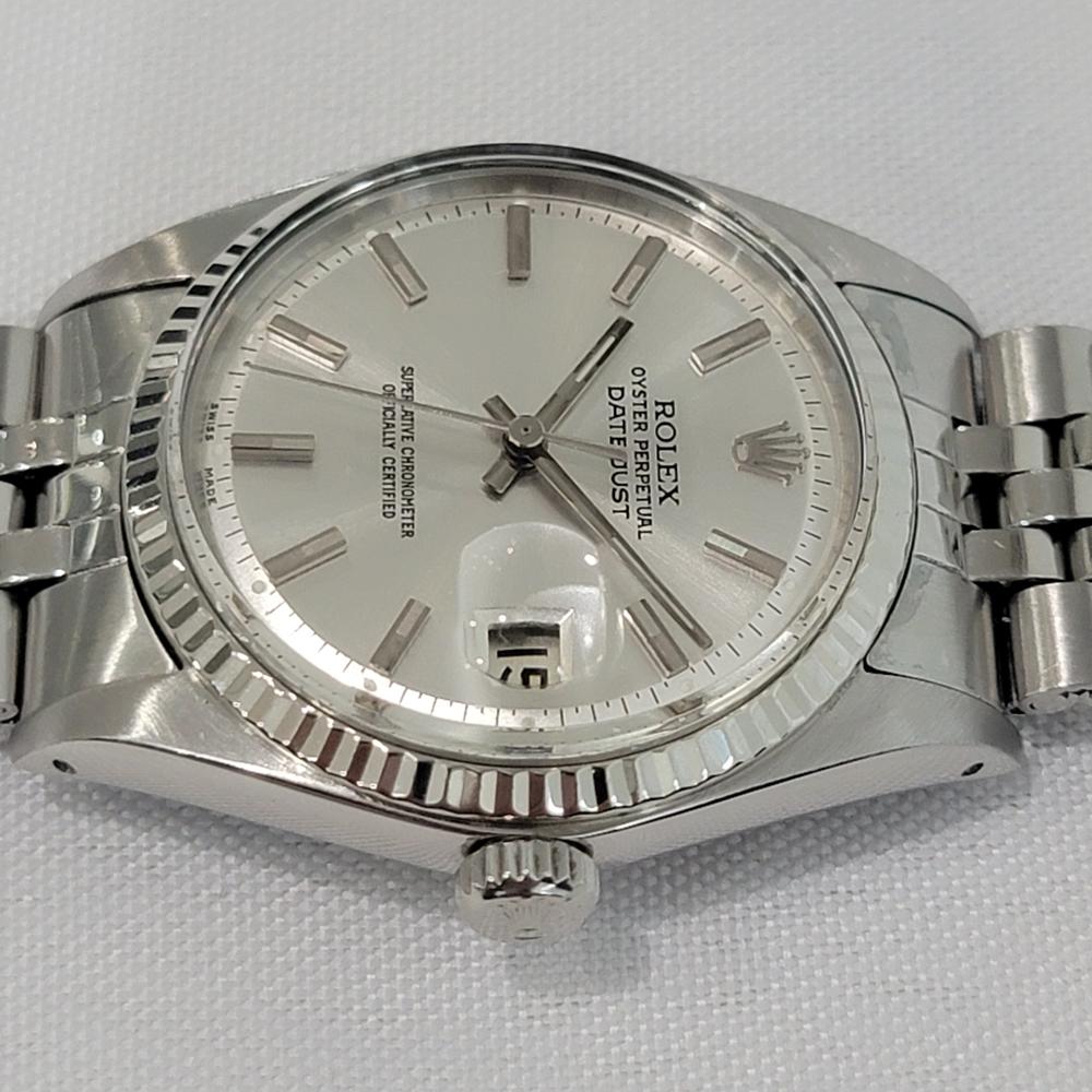 Rolex Oyster Datejust 1601 36mm 18k W Gold SS 1960s Herren Vintage Automatik RA621 im Angebot 2