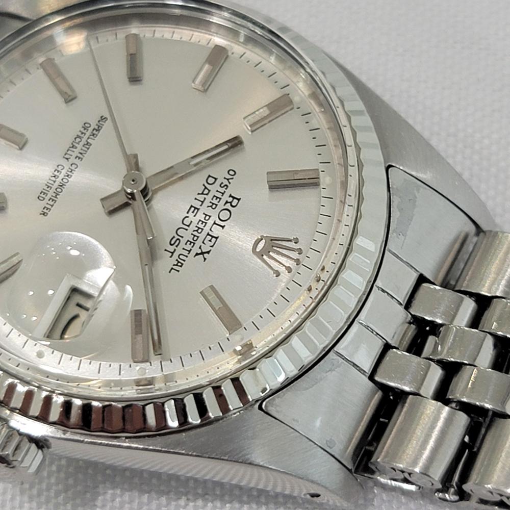 Rolex Oyster Datejust 1601 36mm 18k W Gold SS 1960s Herren Vintage Automatik RA621 im Angebot 3