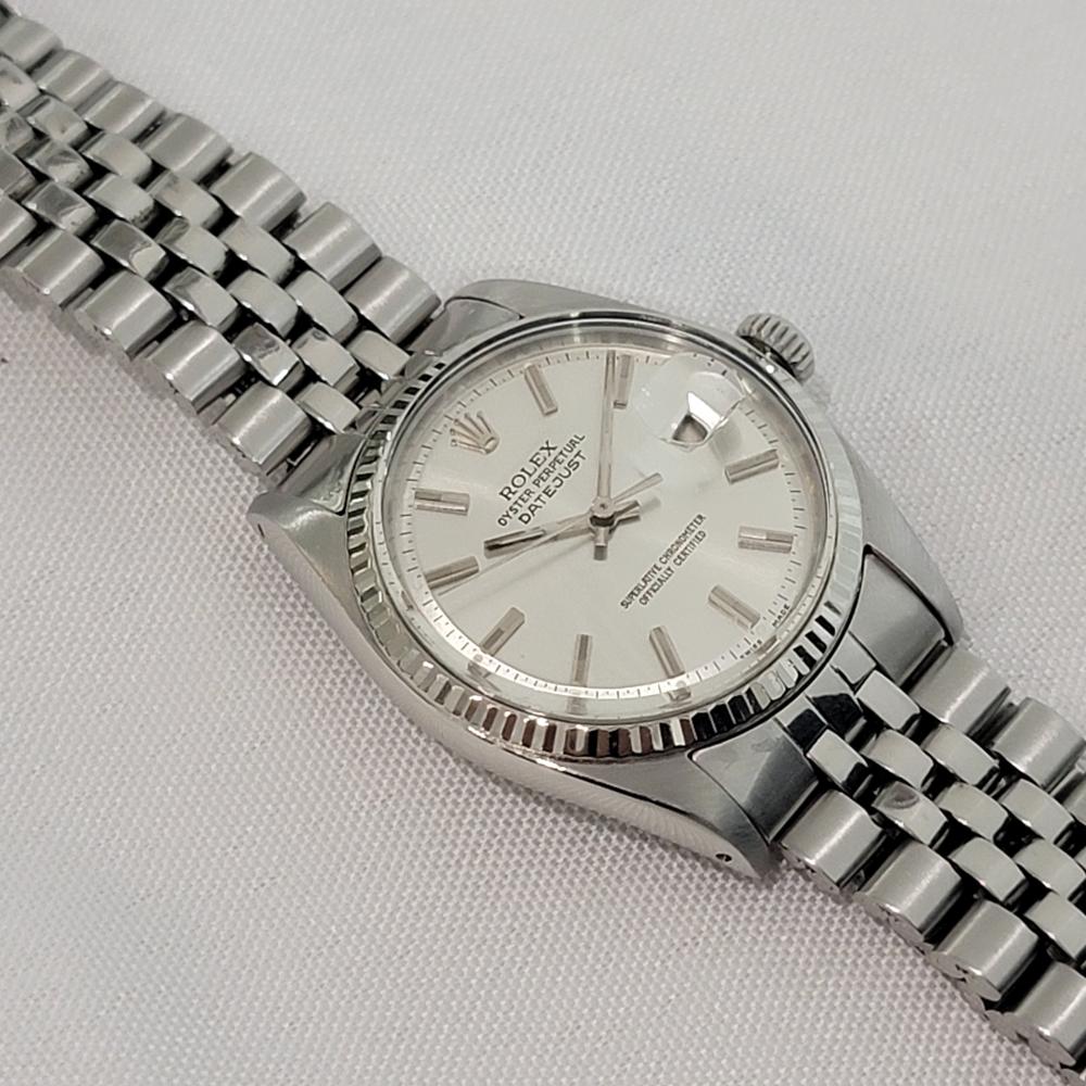 Rolex Oyster Datejust 1601 36mm 18k W Gold SS 1960s Herren Vintage Automatik RA621 im Angebot 4