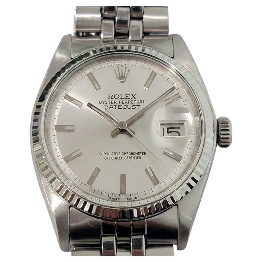 Rolex Oyster Datejust 1601 36mm 18k W Gold SS 1960s Mens Vintage Automatic RA621