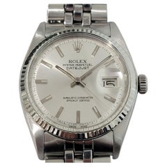 Rolex Oyster Datejust 1601 36mm 18k W Gold SS 1960s Mens Vintage Automatic RA621