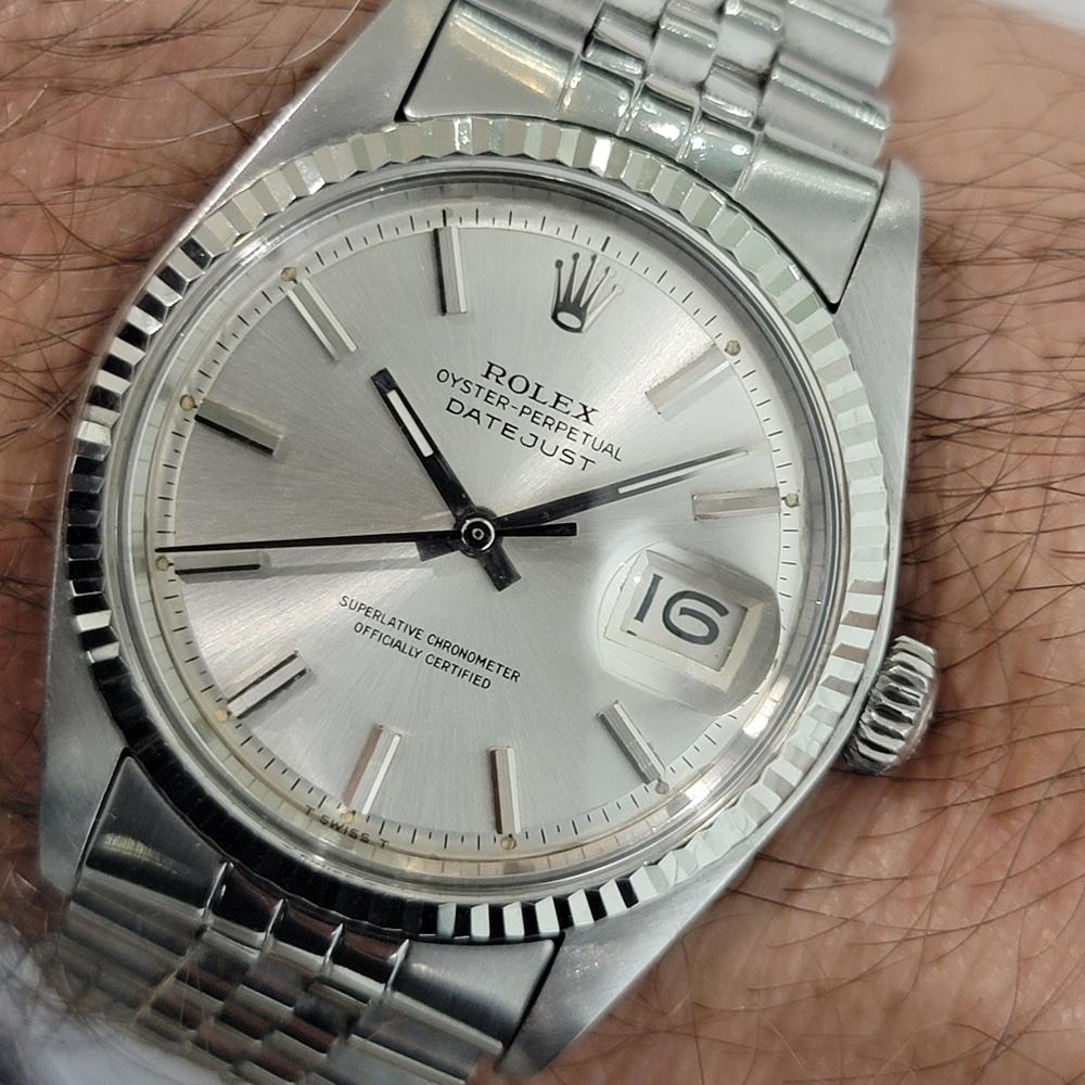 Rolex Oyster Datejust 1601 36mm 18k W Gold SS 1970s Mens Vintage Automatic RA620 en vente 10