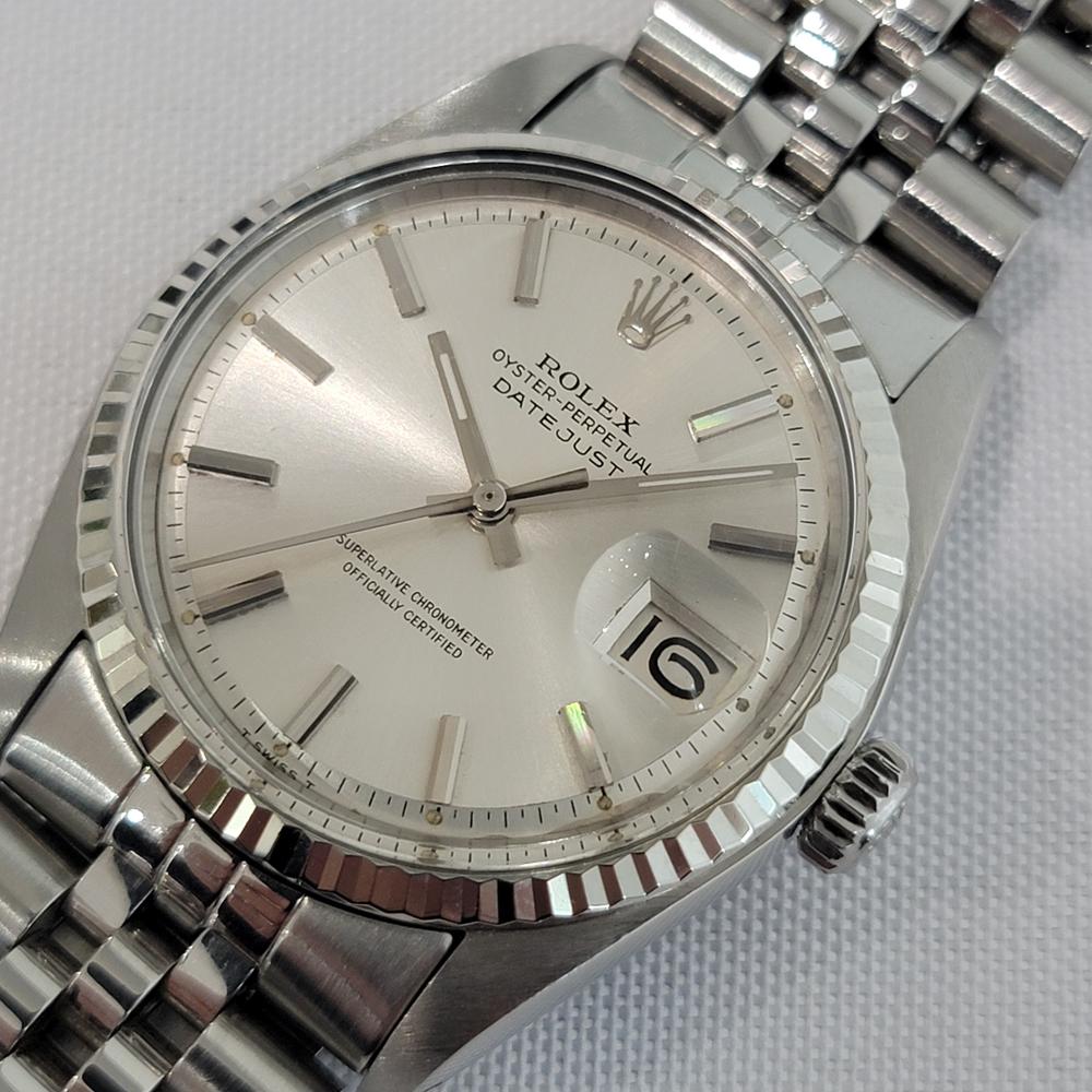 Rolex Oyster Datejust 1601 36mm 18k W Gold SS 1970s Mens Vintage Automatic RA620 Pour hommes en vente