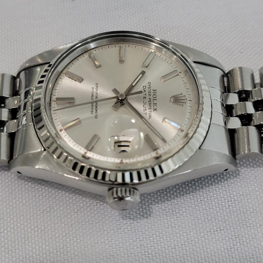 Rolex Oyster Datejust 1601 36mm 18k W Gold SS 1970s Mens Vintage Automatic RA620 en vente 1