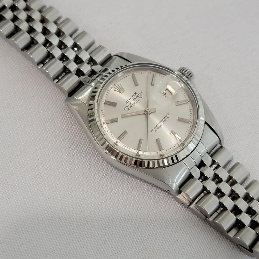 Rolex Oyster Datejust 1601 36mm 18k W Gold SS 1970s Mens Vintage Automatic RA620 en vente 3