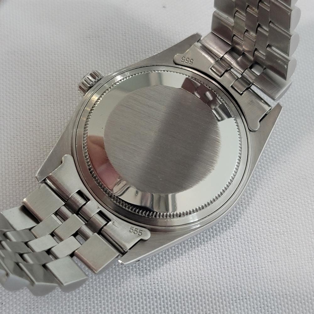 Rolex Oyster Datejust 1601 36mm 18k W Gold SS 1970s Mens Vintage Automatic RA620 en vente 5